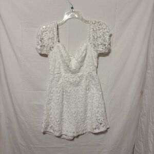 Angel Biba White Lace Off The Shoulder Dress